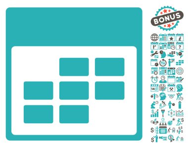 Takvim Ayı Tablo Düz Vektör Simgesi Bonus ile