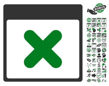 Takvim sayfası düz vektör simge Bonus ile iptal