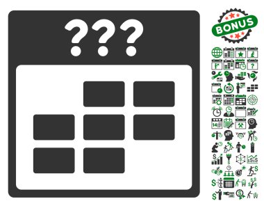 Bilinmeyen Takvim Ay Düz Vektör Simgesi Bonus ile