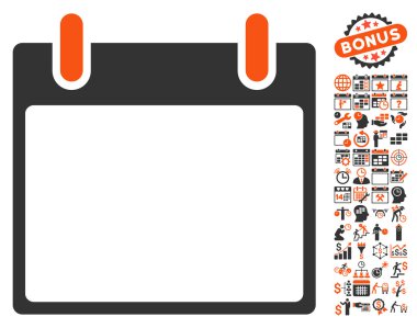 Boş Takvim Sayfası Düz Vektör Simgesi Bonus ile