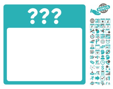 Bilinmeyen Takvim Tarihi Bonus ile Düz Vektör Simgesi