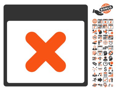 Takvim sayfası düz vektör simge Bonus ile iptal