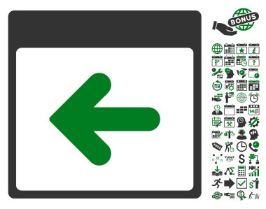 Önceki Takvim Sayfası Bonus lu Düz Vektör Simgesi