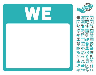 Çarşamba ile Bonus sayfa düz vektör simge takvim