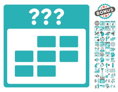 Bilinmeyen Takvim Ay Düz Vektör Simgesi Bonus ile