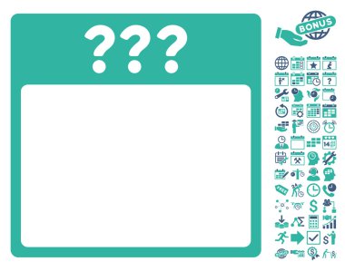 Bilinmeyen Takvim Tarihi Bonus ile Düz Vektör Simgesi