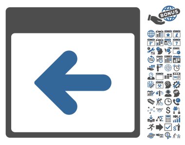 Önceki Takvim Sayfası Bonus lu Düz Vektör Simgesi