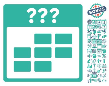 Bilinmeyen Takvim Ay Düz Vektör Simgesi Bonus ile