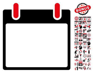 Boş Takvim Sayfası Düz Vektör Simgesi Bonus ile