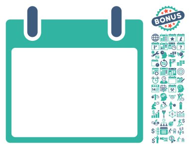 Boş Takvim Sayfası Düz Vektör Simgesi Bonus ile