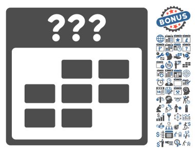 Bilinmeyen Takvim Ay Düz Vektör Simgesi Bonus ile