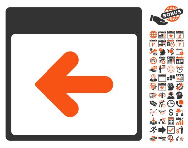 Önceki Takvim Sayfası Bonus lu Düz Vektör Simgesi