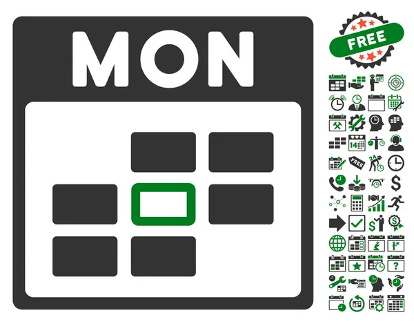 Page du calendrier lundi Icône vectorielle plate avec bonus — Image vectorielle