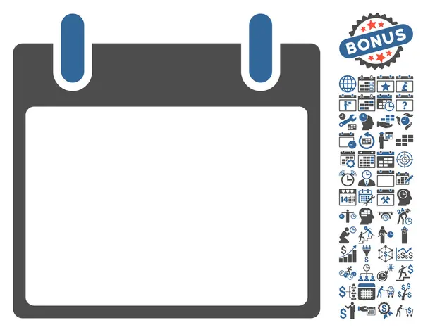 Leeg kalender pagina plat vector pictogram met bonus — Stockvector