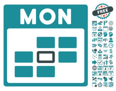 Pazartesi Bonus ile sayfa düz vektör simge takvim