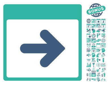 Sonraki Takvim Sayfası Bonus ile Düz Vektör Simgesi