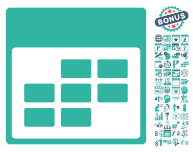 Takvim Ayı Tablo Düz Vektör Simgesi Bonus ile