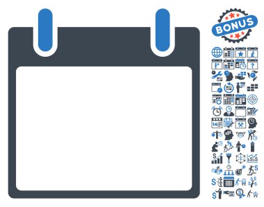 Boş Takvim Sayfası Düz Vektör Simgesi Bonus ile