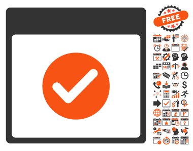 Geçerli Takvim Sayfası Düz Vektör Simgesi Bonus ile