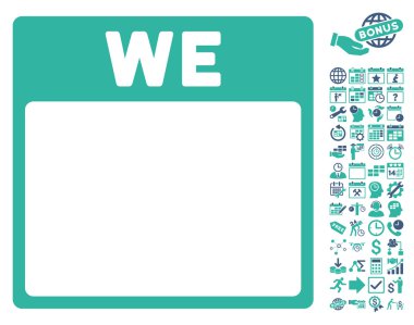 Çarşamba ile Bonus sayfa düz vektör simge takvim