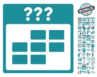 Bilinmeyen Takvim Ay Düz Vektör Simgesi Bonus ile