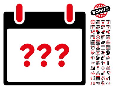 Bilinmeyen Takvim Günü Düz Vektör Simgesi Bonus ile