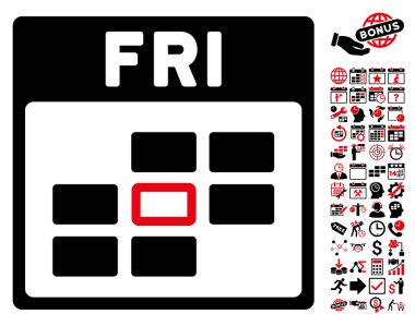 Cuma ile Bonus sayfa düz vektör simge takvim