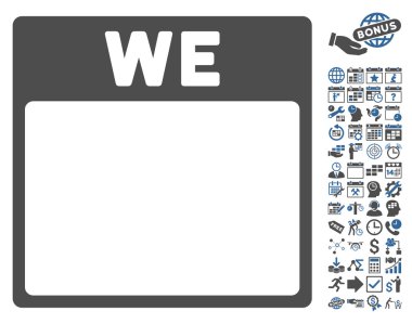 Çarşamba ile Bonus sayfa düz vektör simge takvim