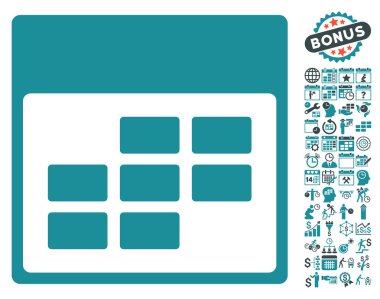 Takvim Ayı Tablo Düz Vektör Simgesi Bonus ile