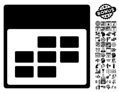 Takvim Ayı Tablo Düz Vektör Simgesi Bonus ile