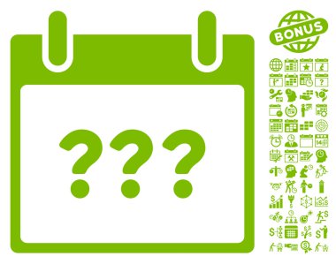 Bilinmeyen Takvim Günü Düz Vektör Simgesi Bonus ile