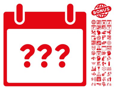 Bilinmeyen Takvim Günü Düz Vektör Simgesi Bonus ile