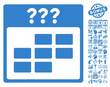 Bilinmeyen Takvim Ay Düz Vektör Simgesi Bonus ile