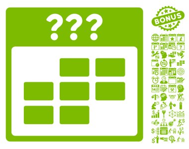 Bilinmeyen Takvim Ay Düz Vektör Simgesi Bonus ile