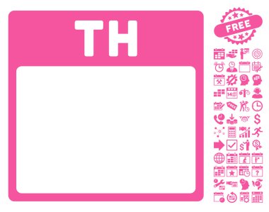 Perşembe Bonus ile sayfa düz vektör simge takvim