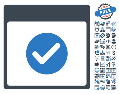 Geçerli Takvim Sayfası Düz Vektör Simgesi Bonus ile