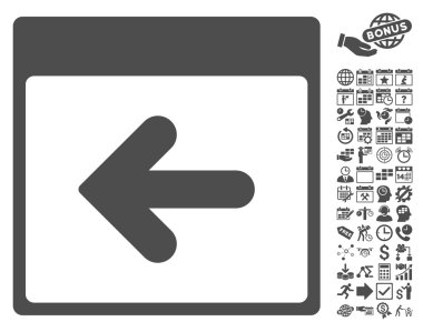 Önceki Takvim Sayfası Bonus lu Düz Vektör Simgesi