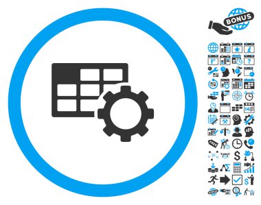 Zamanlama Ayarları Bonus ile Düz Vektör Simgesi
