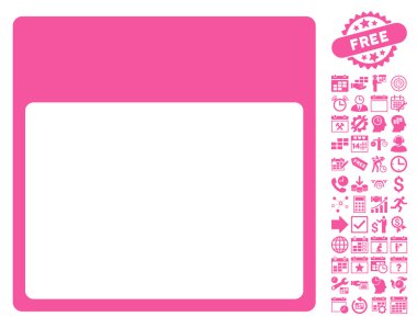 Takvim sayfası şablon düz vektör simgesi Bonus ile