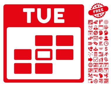 Salı Bonus ile sayfa düz vektör simge takvim