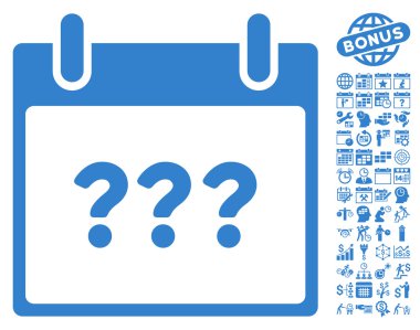 Bilinmeyen Takvim Günü Düz Vektör Simgesi Bonus ile