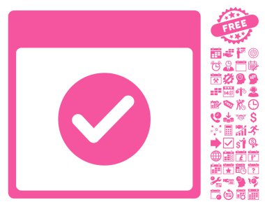 Geçerli Takvim Sayfası Düz Vektör Simgesi Bonus ile