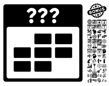 Bilinmeyen Takvim Ay Düz Vektör Simgesi Bonus ile