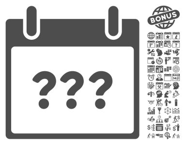 Bilinmeyen Takvim Günü Düz Vektör Simgesi Bonus ile