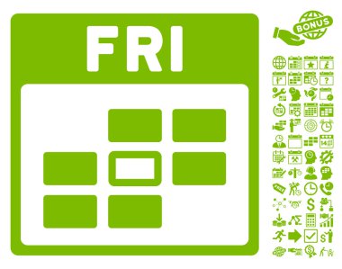 Cuma ile Bonus sayfa düz vektör simge takvim