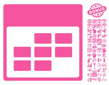 Takvim Ayı Tablo Düz Vektör Simgesi Bonus ile