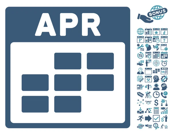 April Kalenderblatt flaches Vektorsymbol mit Bonus — Stockvektor