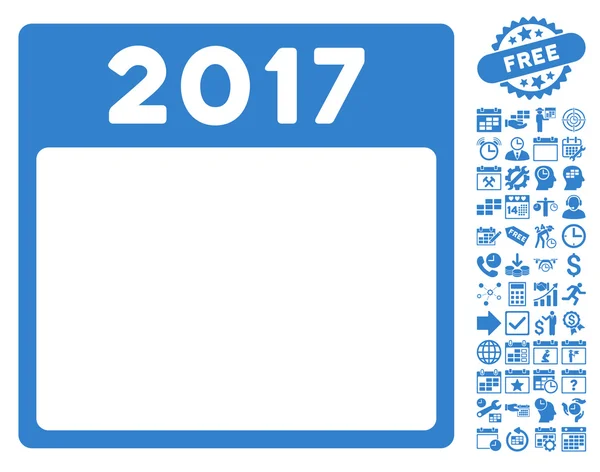 2017 Ano Calendário Página Flat Vector Icon Com Bônus —  Vetores de Stock