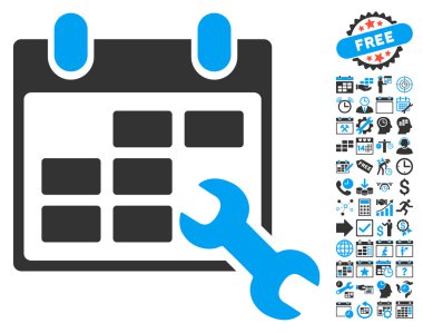 Bonus ile Zaman Çizelgesi Düz Vektör Simgesini Yapılandır