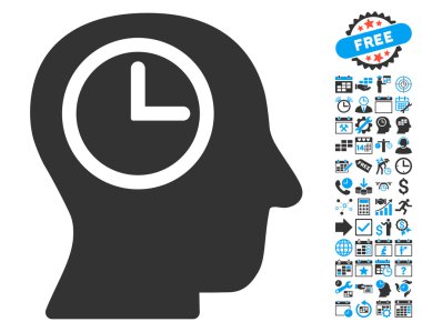 Zaman Yöneticisi düz vektör simge Bonus ile